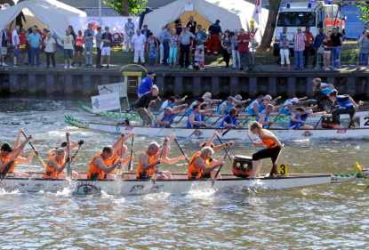 Drachenbootrennen beim Saar-Spektakel am Samstag, 6. August 2016. Drachenbootrennen beim Saar-Spektakel am Samstag, 6. August 2016.