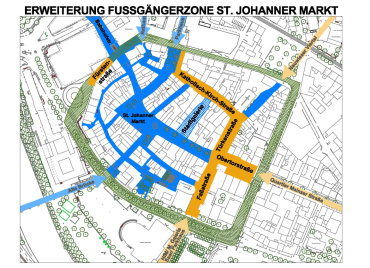 Übersichtsplan, Erweiterung der Fußgängerzone am St. Johanner Markt Image