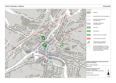 Übersichtskarte ISEK Dudweiler - Wirtschaft: Stärken Image