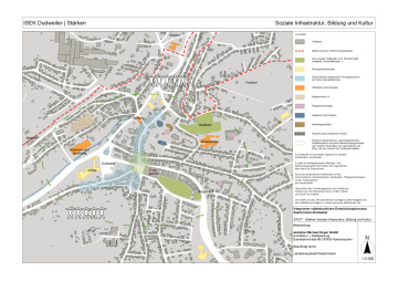 Übersichtskarte ISEK Dudweiler - Soziale Infrastruktur: Stärken Image