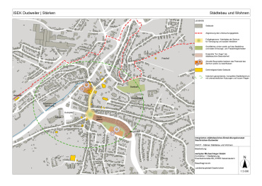 Übersichtskarte ISEK Dudweiler - Städtebau und Wohnen: Stärken Image